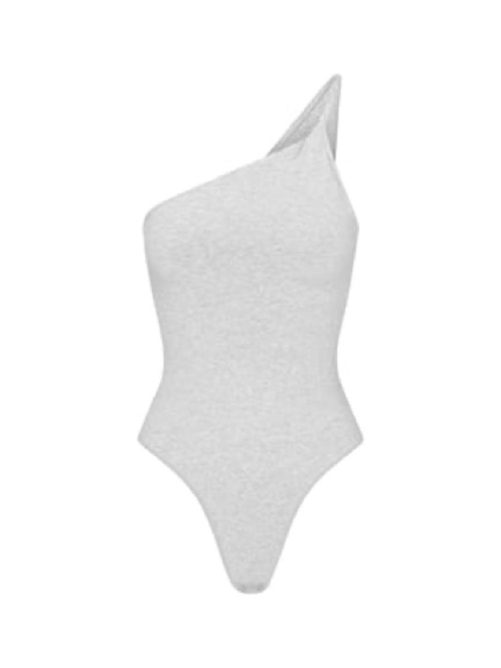 SKIMS Cotton Twist One Shoulder Bodysuit Light Heather Grey L